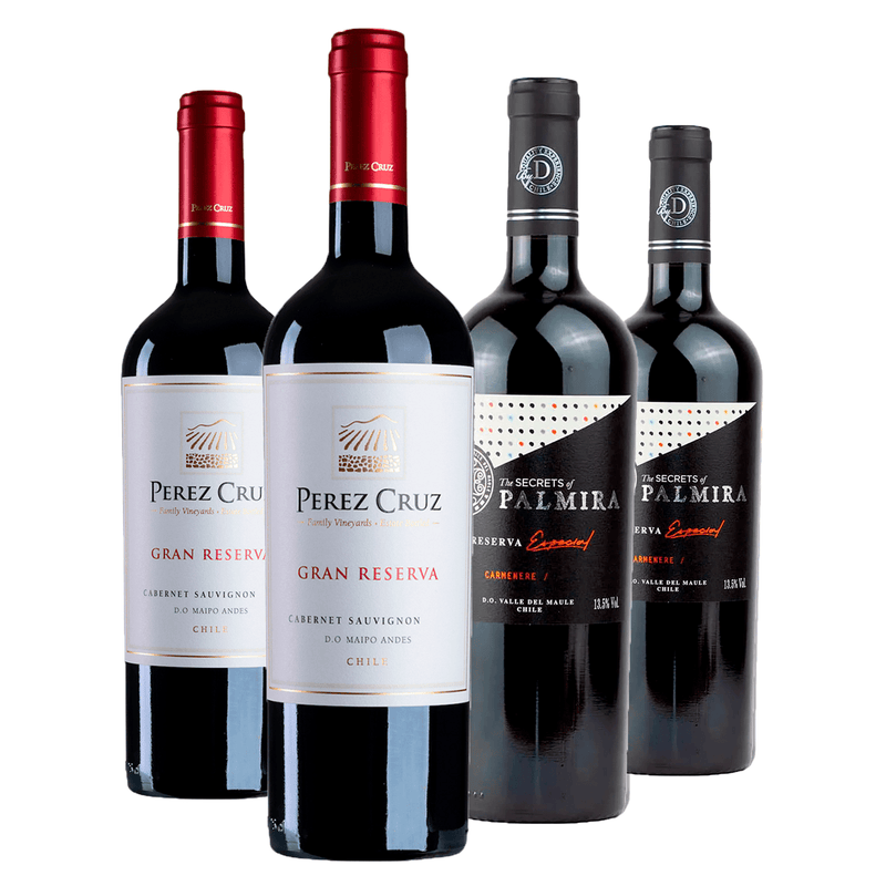 KIT 4 Mix Destaques do Chile Cabernet Sauvignon e Carménère